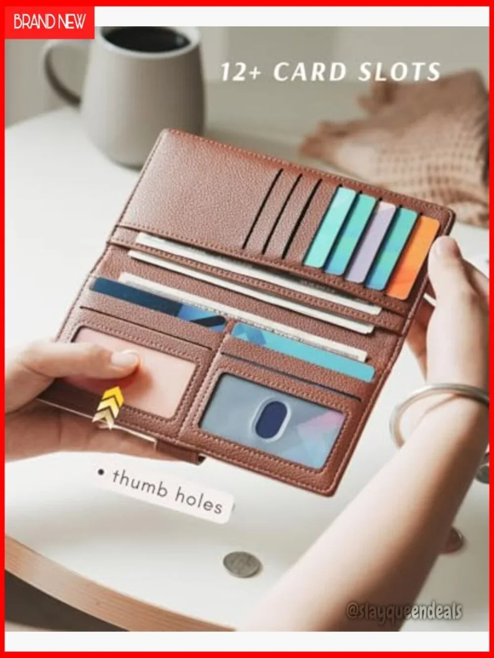 Slim RFID Blocking Vegan Leather Bifold Wallet with Zipper Pocket